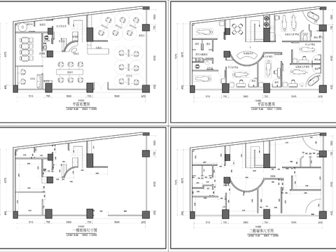  美容美發(fā)SPACAD施工圖 