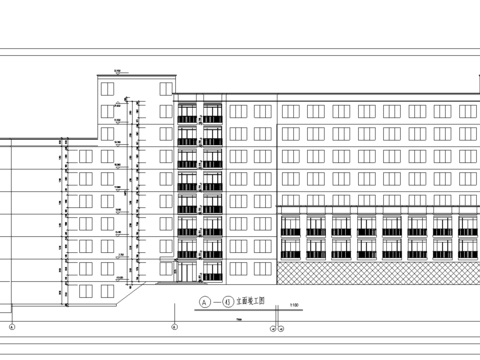  学生公寓cad施工图 