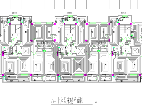  小區(qū)高層商品房采暖cad施工圖 