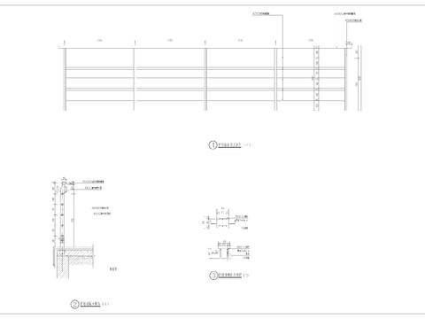  镀锌钢管栏杆设计cad施工图 