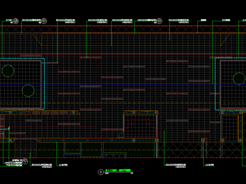  园林景观主入口大门水景cad平面图 
