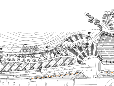  黨校路綠化建筑cad施工圖 