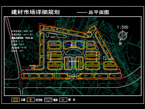  市场规划cad平面图 