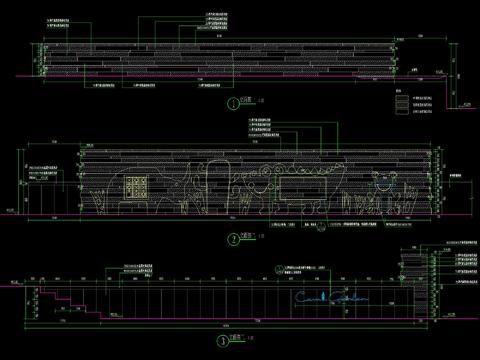  现代 动物形象 镜面水景景墙节点大样 