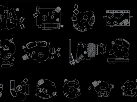  设计感沙发CAD图库 