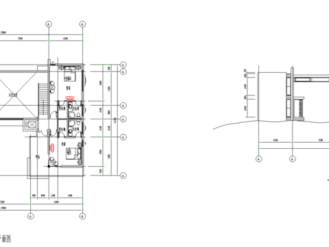  别墅平立面cad图库 