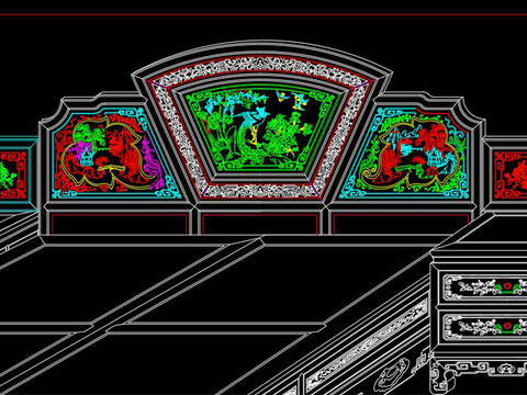  雕花大床cad施工图 