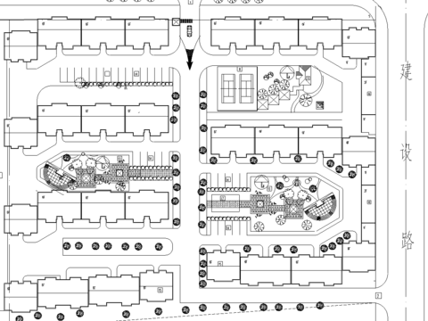  小型住宅区规划cad施工图 