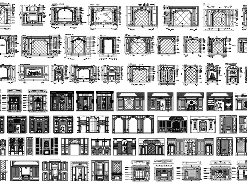  家装背景墙 工装背景墙 客厅背景墙 餐厅背景墙 卧室背景墙cad图库 