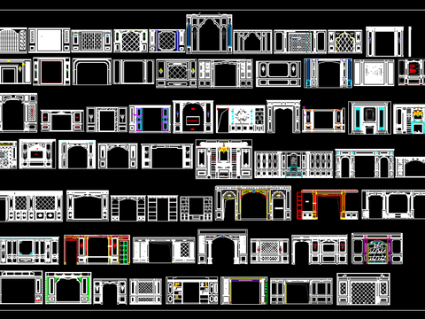  背景墙立面模块100款 