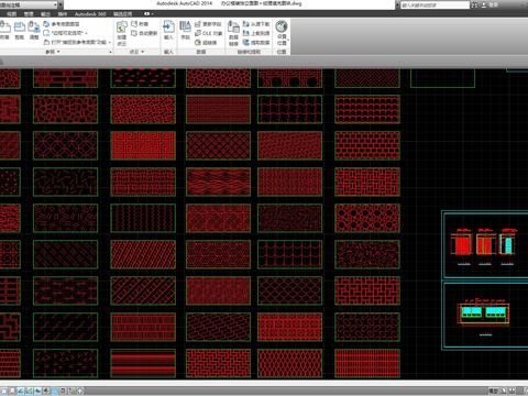  办公楼装饰立面cad图库 