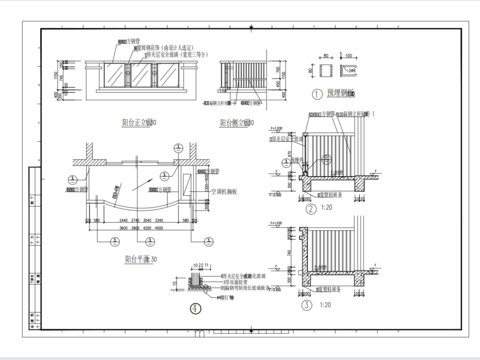  阳台cad大样详图 