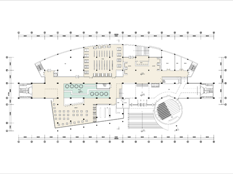  大型图书馆cad平面图 