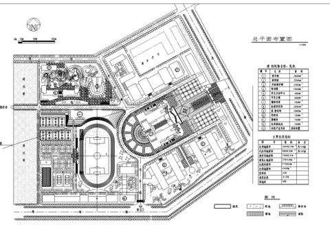  某大学总体规划CAD方案图 