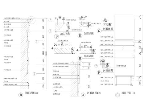  木饰面cad节点大样图 