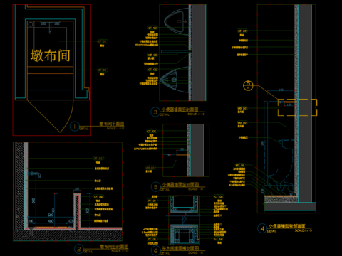  卫生间cad大样图 