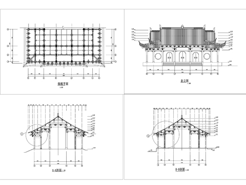 山門建筑CAD施工圖 