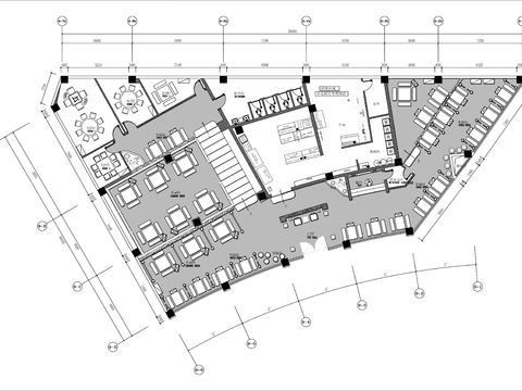  550㎡中餐馆cad平面图 