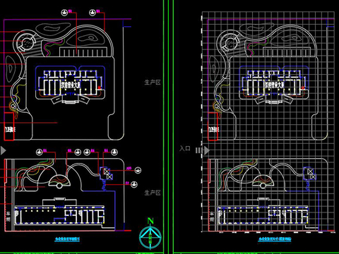  厂房规划绿化cad图纸 