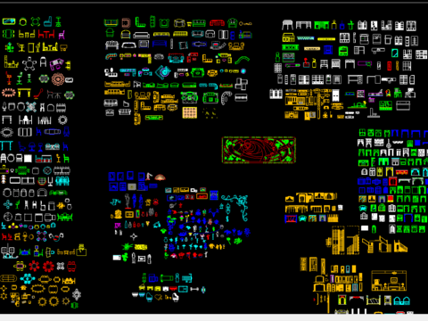  室内装修cad图块 