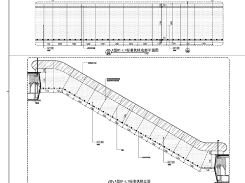  自动扶手电梯cad节点详图 