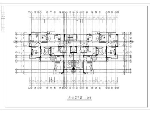 鳳凰花園小高層CAD施工圖 