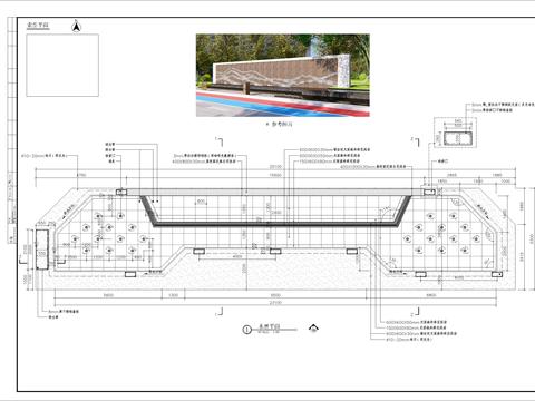  特色涌泉水景细部CAD施工图 