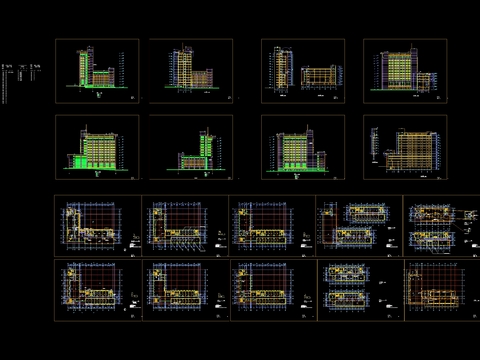  大学综合楼cad建筑图 