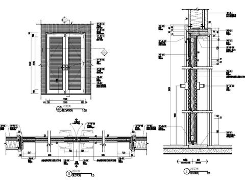  甲级防火门 门节点大样 