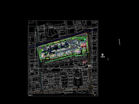  购物广场cad施工图 