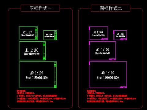 CAD标准图框图块模板 