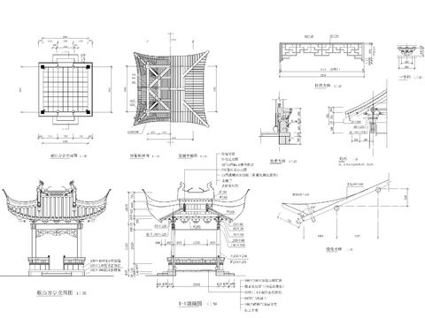  八角亭cad大样图 
