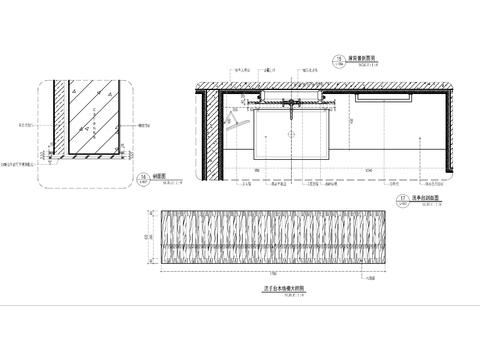  客房洗手台墙身cad大样图 