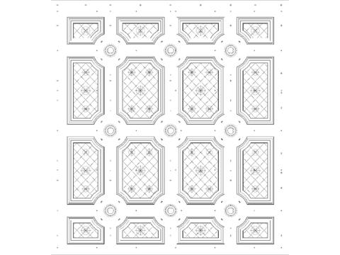  欧式天花吊顶CAD图库 