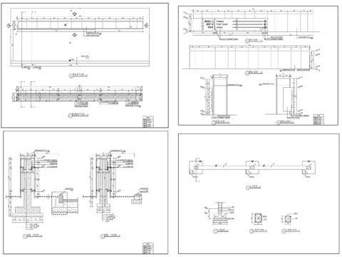  9组新中式景墙 对景景墙cad大样图 