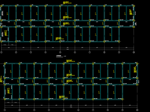  标准层及顶层梁配筋CAD施工图 