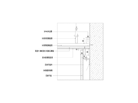  石材墙顶角cad大样图 