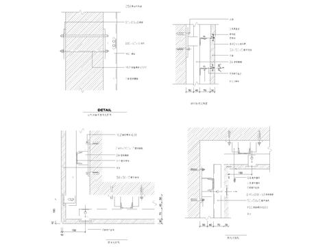  各式各样的花岗岩干挂大理石石材包方柱节点大样汇总图 