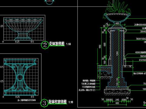  围栏CAD节点大样 