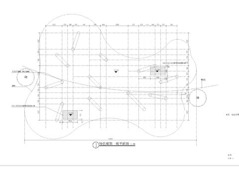  戶外特色鋼柱廊橋CAD施工圖 