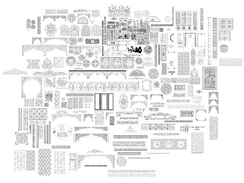  中式花纹雕花AD施工图 