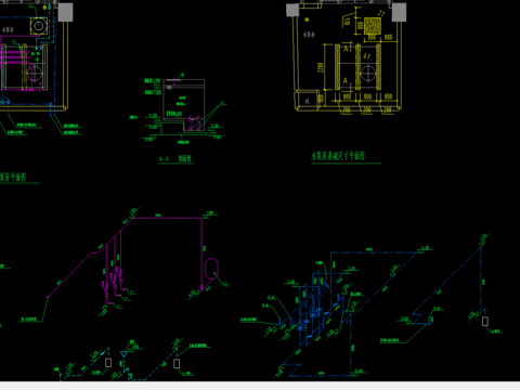 档案馆水泵房cad大样图 