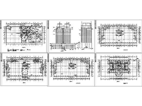  博士后高層公寓樓建筑cad施工圖 