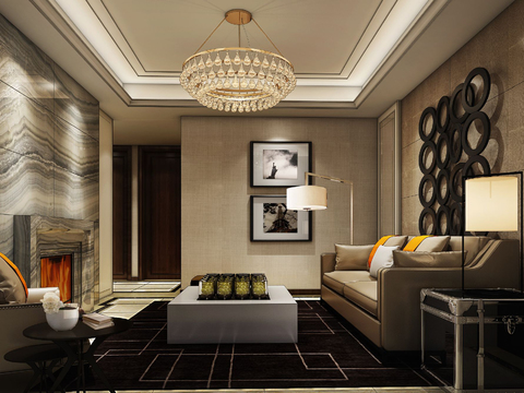  葛亚曦+牧笛-上海绿地启东三期DS1户型样板间丨效果图+施工图+物料+软装方案 