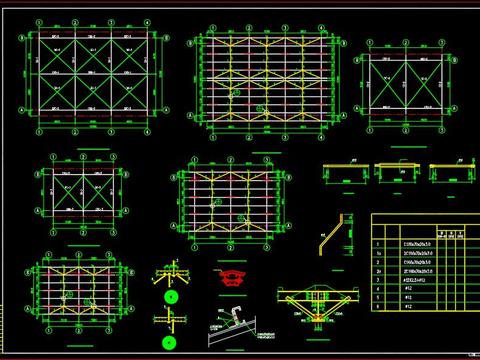  干煤棚、钢渣棚、铁精矿棚土建cad施工图 