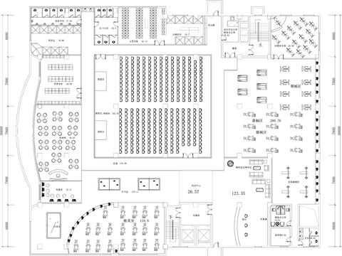  健身会所cad施工图 