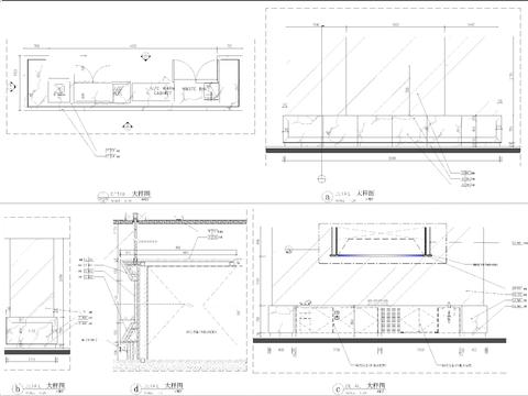  厨房餐台cad大样图 