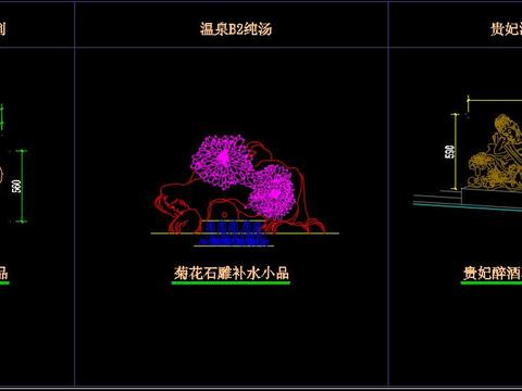  雕塑小品cad图库 