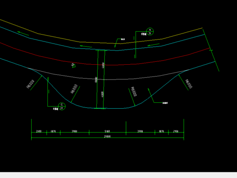  119八米宽道路cad施工图 