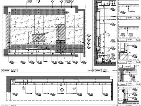  电子火焰壁炉cad大样图 